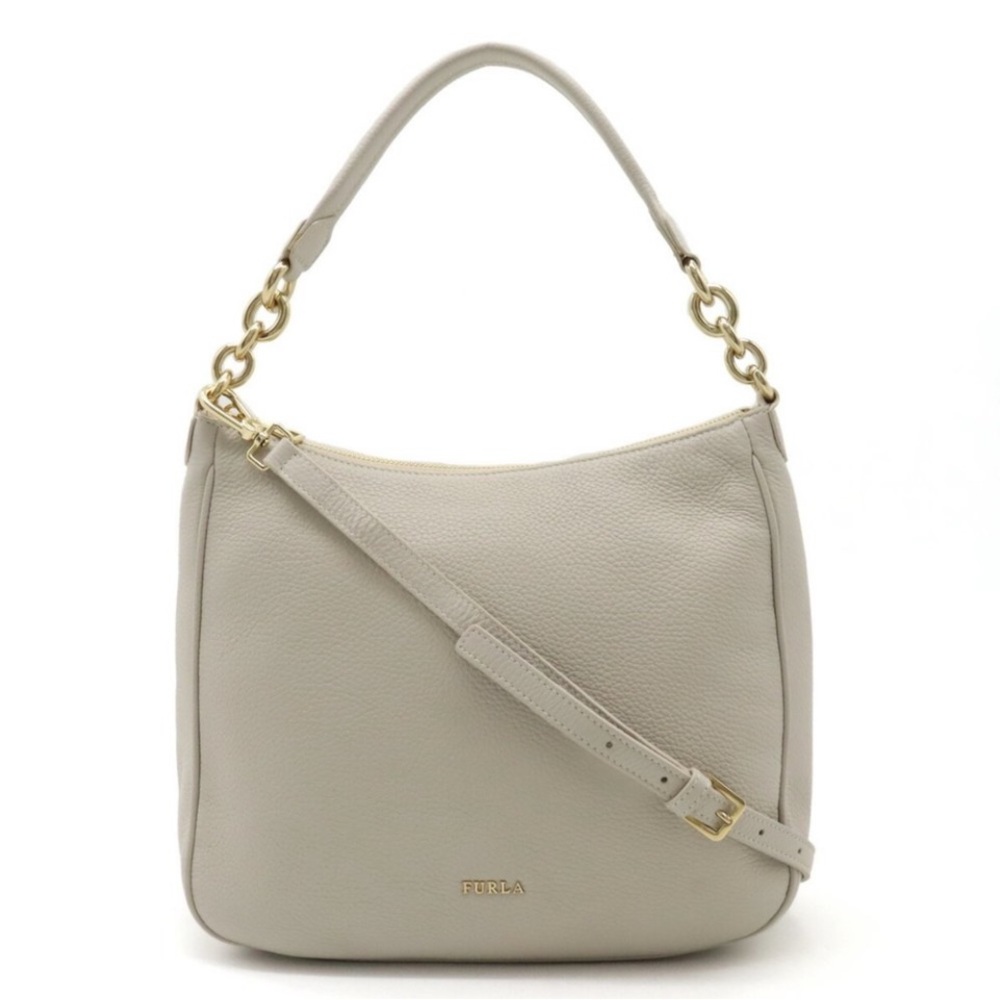 NWOT Furla Cometa Hobo Pebble Leather Shoulder Bag, Med. Crossbody strap.
